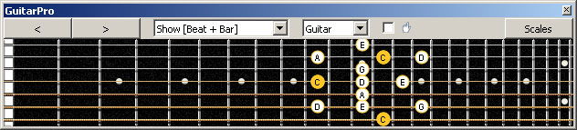 GuitarPro6 7D4D2:7B5B2 C pentatonic major scale 1313131 sweep pattern